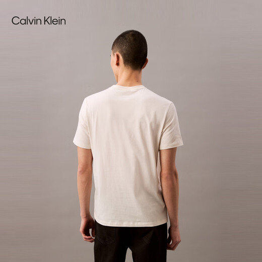 
Calvin KleinJeans 25 Spring and Summer New Men's Leisure Commuter ck Letter Print Pure Cotton Knitted Short Sleeve T-Shirt 4RB831G