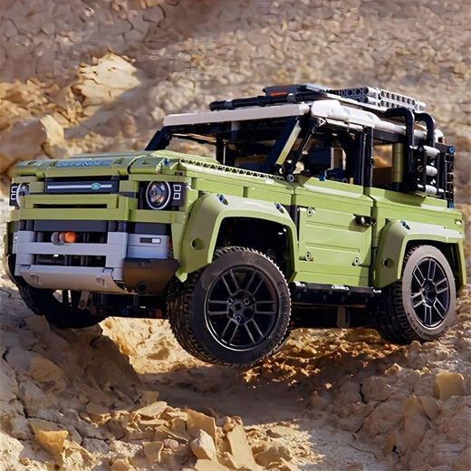 Mppmck kompatibel mit Lego Land Rover Defender Building Block Off-Road-Fahrzeug Erwachsene hohe Schwierigkeitsgrad großer Boy Assembly Toy 421108 1:14 Return Version Land Rover Defender 753+ Granulat