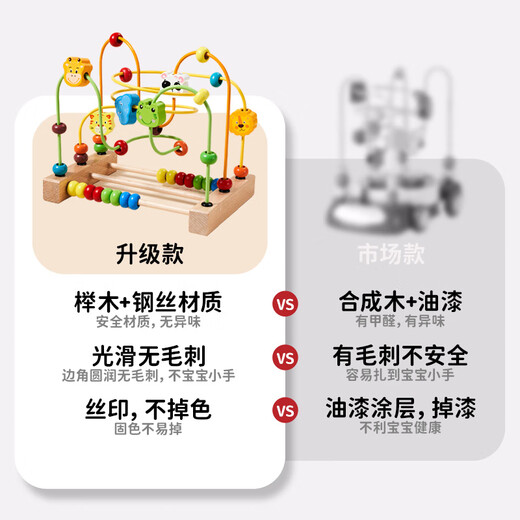 Xinge Bead Wrapping Toy Infant Bead Beading Children's Baby Early Education Hand Fine Movement Three-Thread Animal Bead Wrapping Gift