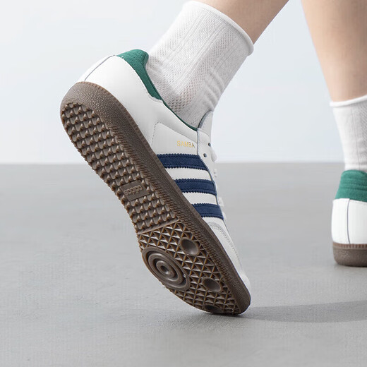Adidas (adidas) Clover men's shoes and women's shoes 25 summer new SAMBA sneakers fashionable T-toe shoes low top casual couple's shoes IH4882/white/green/dark blue 39