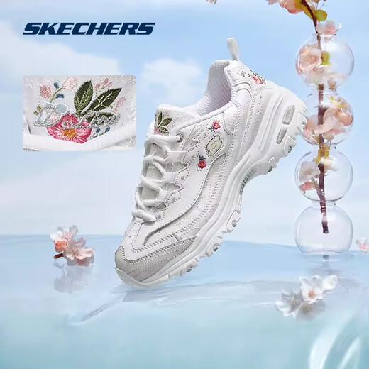 SKECHERS FRINGEN FRINGEN Women's New Classic Panda Shoes Fashion Casual Lightweight Dad Schuhe Frauen [Blumen] Schwarz 11977-BLK 35