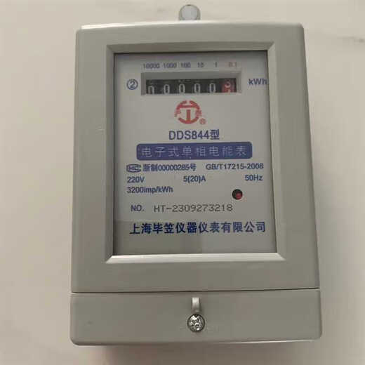 华立型上海沪泰单相电子式电能表单相电表220V DDS844 出租屋用 透明壳10(40A