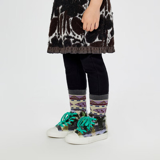 Jnby von Jnby Jiangnan Stoff Kinderkleidung Baumwolle High-Top-Socken modisch und niedlich süße Herbst- und Wintermädchen und Kinder 6o9n12610 900/braun Farbe gemischt 5-7 Jahre alt