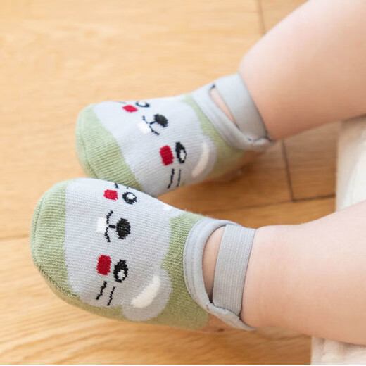 FANCYCHIC baby spring and summer toddler shoes and socks baby straps and non-slip children's floor socks (fitting) random color 1 pair 0-1 year old S suitable for foot length 8-12cm