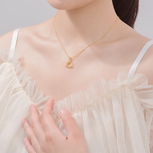 Henglijia 999 sterling silver necklace for women 18k gold plated necklace 990 plain chain without pendant 925 silver chain naked chain clavicle chain O-shaped chain 45+5CM999 silver with certificate