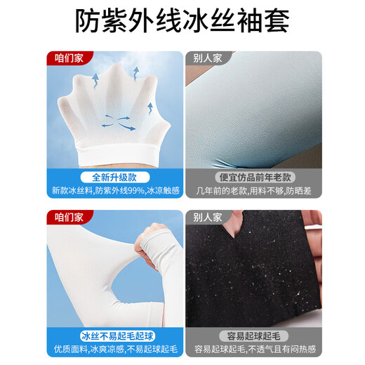 Outdoor sunscreen ice sleeve sleeves, thumb style - 1 pair of gray