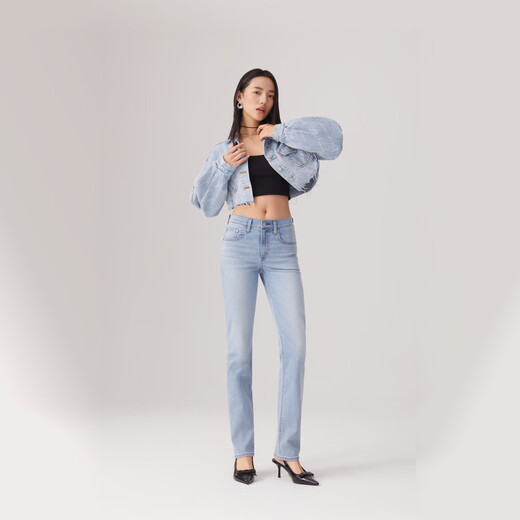 Levi's [mismo modelo en el centro comercial] de Levi los 25 nuevos jeans rectos de la cintura delgada de Levi Summer.