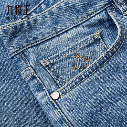 九牧王（JOEONE）【专柜02-蚕丝】夏季薄冰爽透气舒弹亲肤牛仔裤商场同款 浅蓝修身-冰天丝 JJ1E15122 S 腰围2.55尺=85厘米