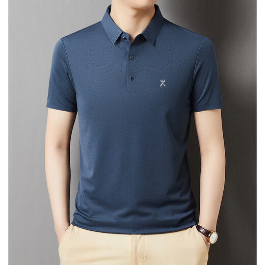 Jinba Kurzärärmig T-Shirt Mulberry Seiden Sommer Freizeitverlust-Polo-Hemd Diamond Green 699 M 170/88a
