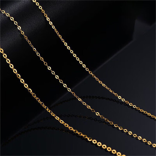 SHEMANDI 18k gold necklace for women plain chain moissanite necklace AU750 white gold necklace K gold rose gold clavicle chain flash O chain gold Au750 flash O chain 18K + certificate thick 1.5mm adjustable length 40-45cm