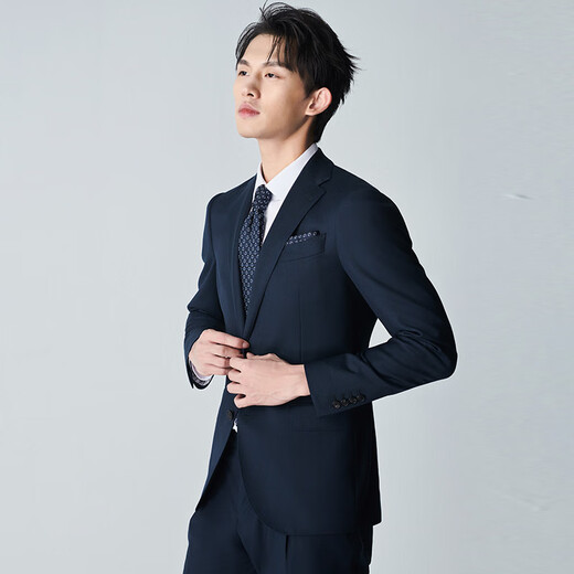 Angel Bird Suit Men's Suit Shopping Mall Same Style 2025 Spring New Men's Business Formal Wool Suit Pants Navy Blue 46 A(170/92) /Please note waist or pants