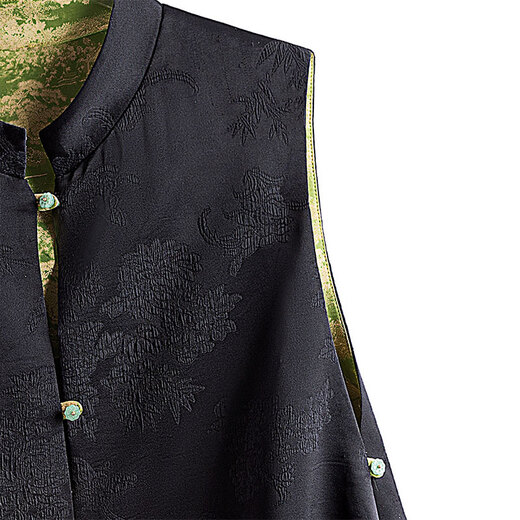 Sibaishe new Chinese style retro vest for women 2025 autumn new style national style stand collar stacked vest