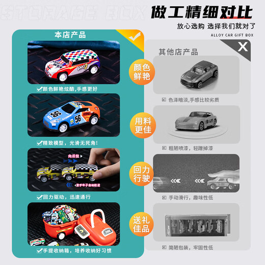 Aibilu children's toy boy birthday gift 3-6 years old alloy car model gift box simulation racing car set