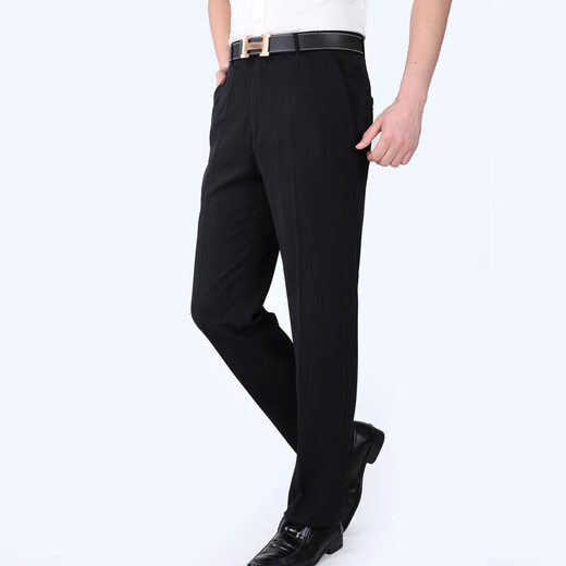 CEO YAGEO SOMMER Dünner Stil aus mittleren Alter und älteren Maulbeer-Seidenhosen für Männer Gerade Geschäft Casual Lose Taille Dad Hosen 826 Meter Grau 33 = Taillen Herrscher 6