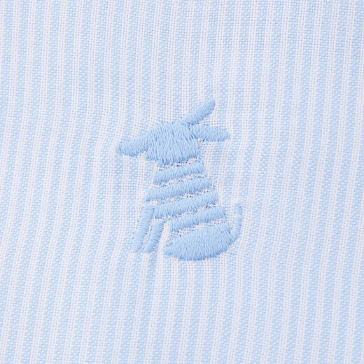 ELLE KIDS children's clothing French preppy style 25 spring new girls basic embroidered striped top lapel long-sleeved shirt blue and white strips 165 (M)