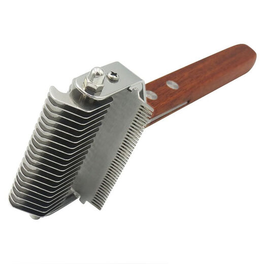 Dog hair comb, pet knot-opening cat hair comb, under-fur cat hair comb, edge shaving and hair removal, leg hair comb, dog hair removal comb, double-sided wooden handle comb