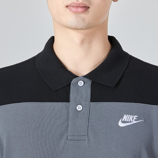 Nike (NIKE) POLO shirt short-sleeved lapel autumn men's casual fitness pure cotton embroidered striped training top sports T-shirt official FN3895-100 M /120-130Jin [Jin equals 0.5 kg]