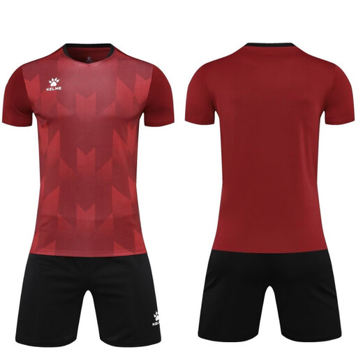 Kelme Fußballanzug Herren- und Frauenwettbewerbstraining Kurzärmeler-Trikots für Erwachsene, die schnell trockene Drucksportuniformen 003 Blau anpassen.