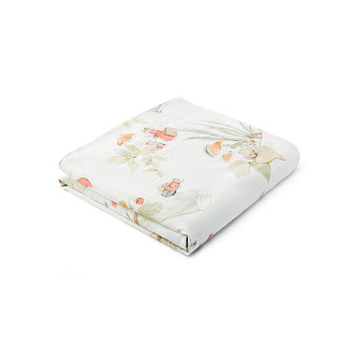 YEEHOO Bamboo Cotton Antibacterial Soothing Bean Velvet Baby Quilt Kindergarten Blanket Nap Quilt Spring and Summer Grass 120x150cm