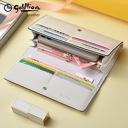 Jinlilai Offizielle Flaggschiff -Brieftasche für Frauen Langes Krokodilmuster Echtes Leder Damen Clutch 2025 Neue Tasche Trendy Modehand [weiß] Offizielle gefälschte gefälschte feine zehn kostenlose Versand