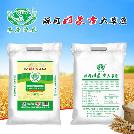 草原浪花精雪粉5kg家用中筋GB/T1355-2021精制粉内蒙古零添加小麦面粉10斤 10斤中筋精雪粉