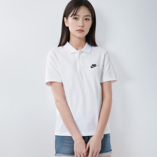 耐克（NIKE）POLO衫女短袖春季新款翻领T恤宽松五分袖纯棉透气运动装 白色FN3895-100 S