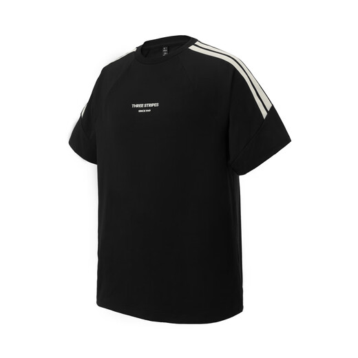 阿迪达斯 （adidas）男装夏季舒适潮流时尚百搭圆领三条纹运动休闲短袖 L码