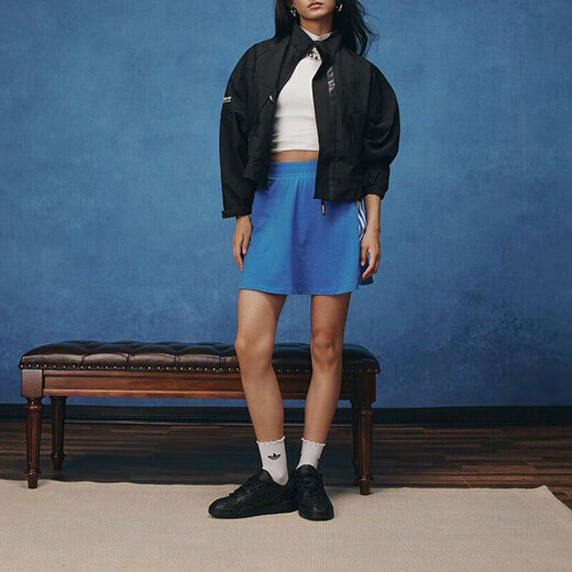 Adidas clover Frauenkleidung 2025 Frühling neuer Sportbekleidungskragen Kragen -Strickjacke Mode gewebte Windschutzjacke IB7374 Schwarz XS