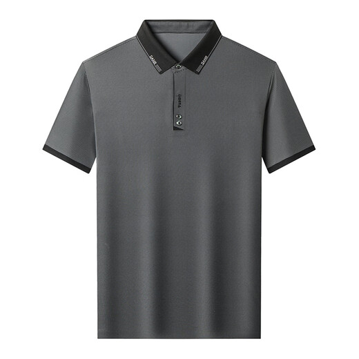 Lilang 2025 Neues T-Shirt-T-Shirt-T-Shirt-Summer Ice Seide Revers und junges Geschäft mit Casual Polo Shirt Braun 13573 One Size M 165 Neue Männer.