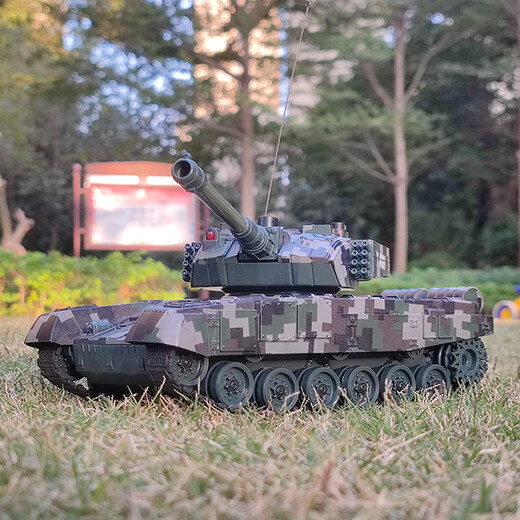 Shenx Fernbedienungskontrollbehälter-Auto kann gestartet und Offroad-Fahrzeug-Spielzeug-Kampffahrzeuge Kindergeburtstagsgeschenk 33 cm 99 Double-Ejektions-Strecken Tank + 3000 Kugeln