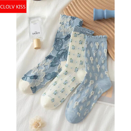 CLOLV KISS2025 NEUE SOCKS Damen-Mittelröhrchen-Socken im Frühjahr, Herbst und Winter Baumwolle niedliche japanische Retro-Stapel-Socken INS Trendy Socken 12806 Einen Größe (35-40 Größen), kaufen 2 Sets für fünf Yuan-Aussagen