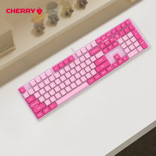 CHERRY cherry KC200 mechanical keyboard, office and game dual-purpose keyboard, computer keyboard, mechanical, pink color block custom keyboard, PBT keycap, wired keyboard, tea shaft