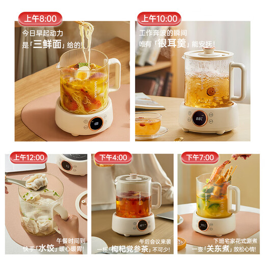 LOCK&LOCK all-glass health kettle electric kettle split boiling teapot small flower teapot constant temperature heating insulation mini teapot EJK33551L