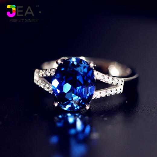 Jea.Pie boutique 2025 new tanzanite ring 925 silver herringbone style natural l tanzanite sapphire women's silver main stone 8X10mm live ring