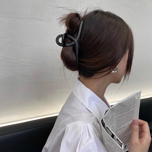 Frosted textured shark clip new style grab clip high-end head back hair clip hair clip hair accessories Frosted brown color [11CM]