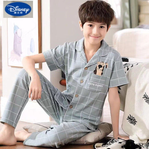 
Disney children's pajamas boys summer short-sleeved trousers thin cotton boys medium-sized children's spring and autumn half-sleeved home clothing set 15242 165 S code [145-155/75Jin [Jin equals about 0.5 kg]]