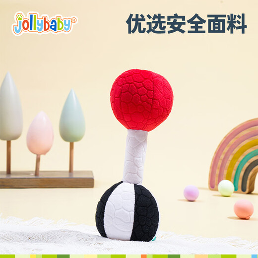 Jollybaby Baby Vision Tracking Baby Handgreifball taktile Wahrnehmung Rasselball Spielzeug – Trainingshanteln – Schwarz und Weiß Rot