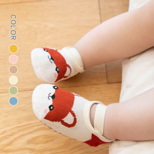 FANCYCHIC baby spring and summer toddler shoes and socks baby straps and non-slip children's floor socks (fitting) random color 1 pair 0-1 year old S suitable for foot length 8-12cm