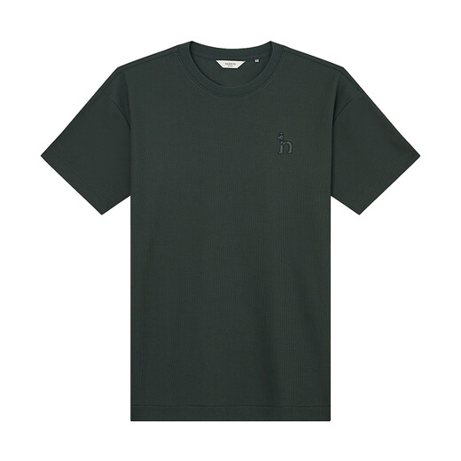 HAZZYS Men's Summer Liquid Ammonia Craft Waffle Cotton Short Sleeve T-Shirt Men's ASTZE0CBX83 Dark Gray CC L (175/96A 48)