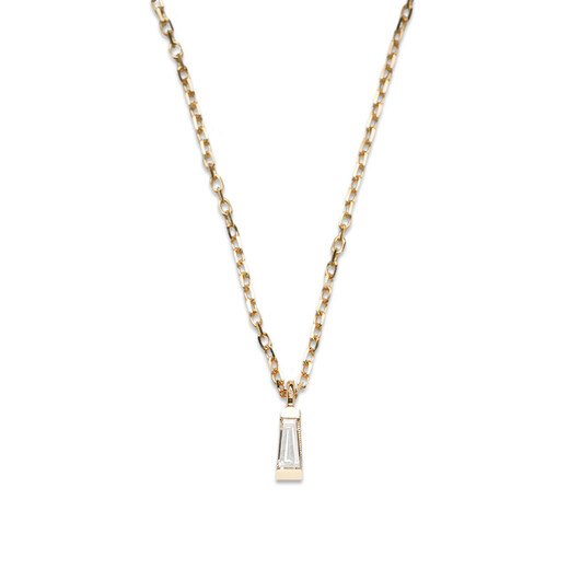 Kechu 18K gold au750 natural single trapezoid diamond pendant necklace women's clavicle chain jewelry 18k gold cultivated diamond pre-sale about 5-8 days