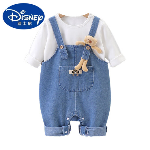 Disney Baby Denim Saut-salles Suite printemps et automne Anise Baby Automn Suit Two-Piece Set Men and Women Childre