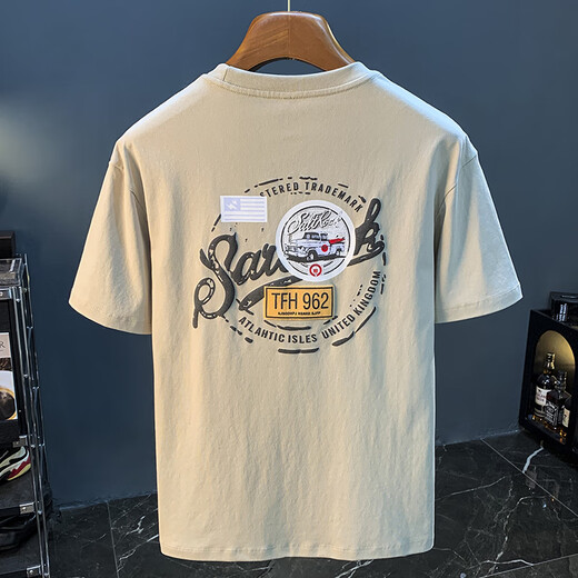 Camiseta de manga corta de carpintero de carpintero 2025 Summer Loose Casco de cuello redondo con cuello redonda de altura
