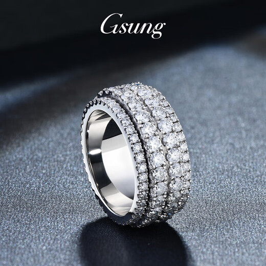 GsunG baby's breath ring platinum PT950 ring men's moissanite ring rotatable platinum ring solid ring priced by gram, contact customer service before bidding