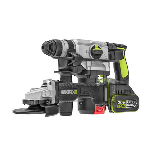 
WORX brushless impact drill high power heavy hammer rechargeable lithium battery electric hammer multi-function power tool WU3884.0 dual WU388+WU1934.0 dual electric + fast charge