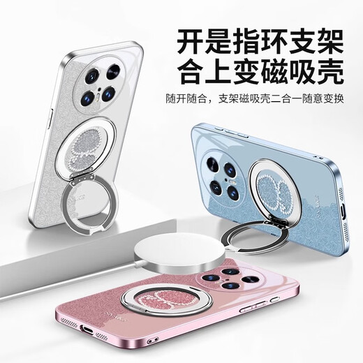 Popular Cent (MSMF) Pearl Snake Huawei Case de teléfonos móviles con soporte giratorio magnético de fulcro integrado anillo de cáscara de fulcre Hebilla magsafe carga inalámbrica serpiente año limitado de lujo adecuado para hombres y mujeres con cáscara [rojo chino] Pearl Snake-ZBl38888g Huwei Mate70