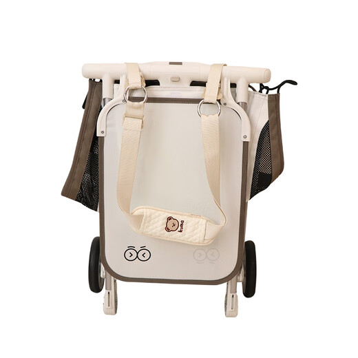 Accessoires de chariot de poche poussette de poussette pour la poussette épaule peut transporter le bébé sur la poussette de poussette inclinée à crochet à crochet de sangle d'ours beige universel + sac de rangement