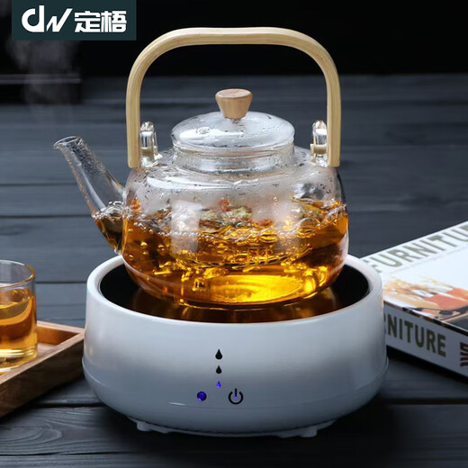 Dingwu glass teapot Chinese-style lifting kettle household high temperature resistant kettle electric ceramic stove steaming tea set stove kettle bamboo handle lifting kettle 1700ML