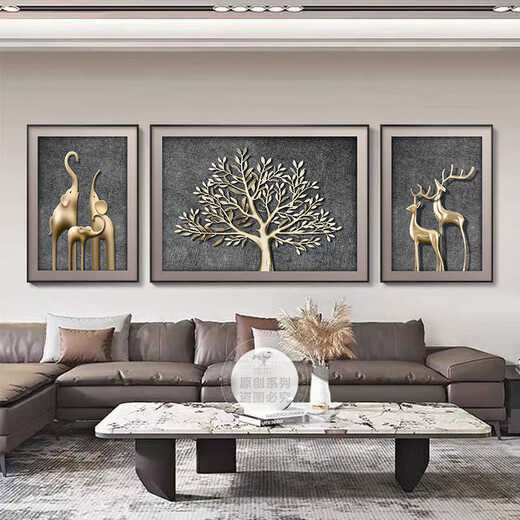 Aohan modernes Licht Luxus Wohnzimmer Dekorative Gemälde Fulu Elefant Sofa Hintergrund Wandhänge Malerei einfach