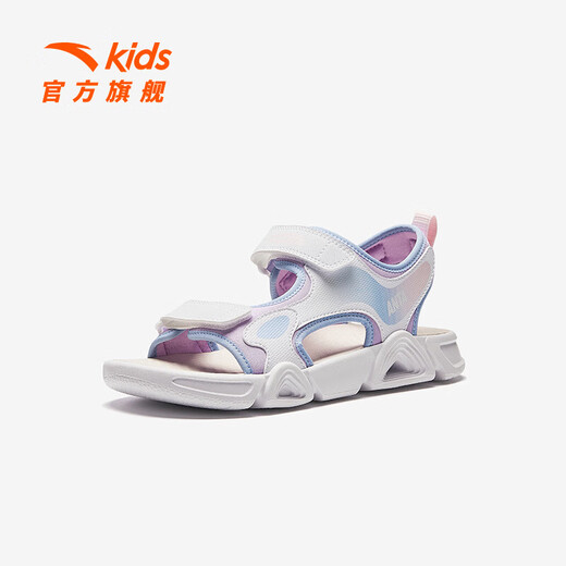 ANTA children's and girls' open-toe sports sandals for big children and girls 2026 summer new non-slip outdoor beach sandals light fog purple/ANTA white/colorful blue-2 37