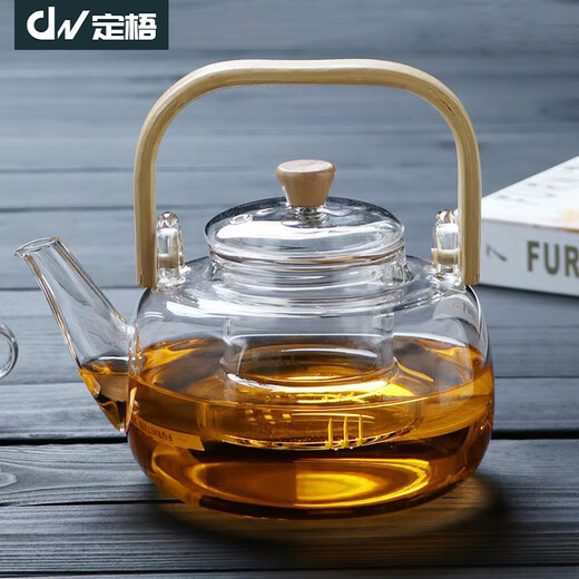 Dingwu glass teapot Chinese-style lifting kettle household high temperature resistant kettle electric ceramic stove steaming tea set stove kettle bamboo handle lifting kettle 1700ML
